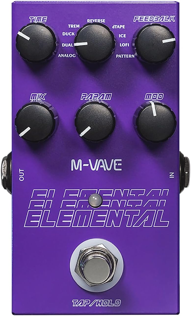 IOppWin Elemental Compact Guitar Delay Pedal with 9 Psychedelic Delay Effects, 3000ms Max Time, Tap/Hold Modes & High-Performance DSP – Artistic Metal Ambient Echo Simulator - Image 1
